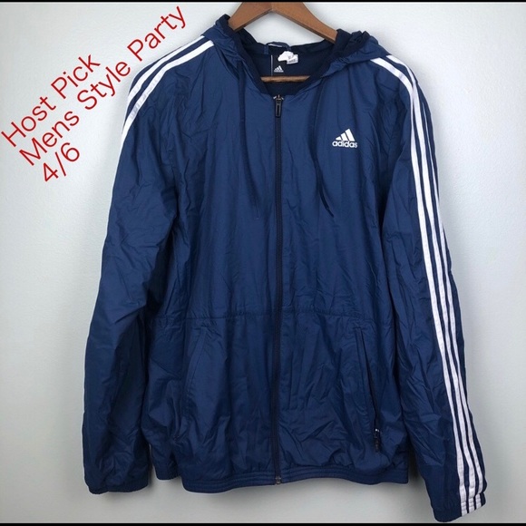 adidas Other - 🌧HP🌧Blue Adidas Zip-Up Windbreaker